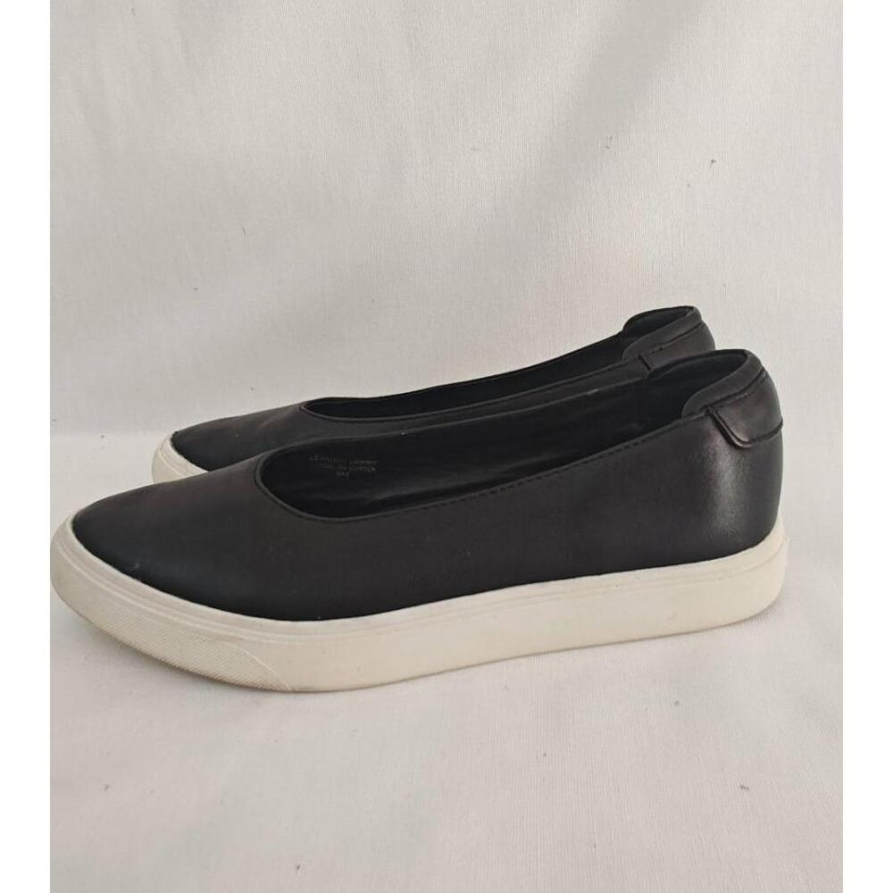 J/SLIDES Sneakers Slip-On Loafer Black White Sole Leather Almond Toe 6M